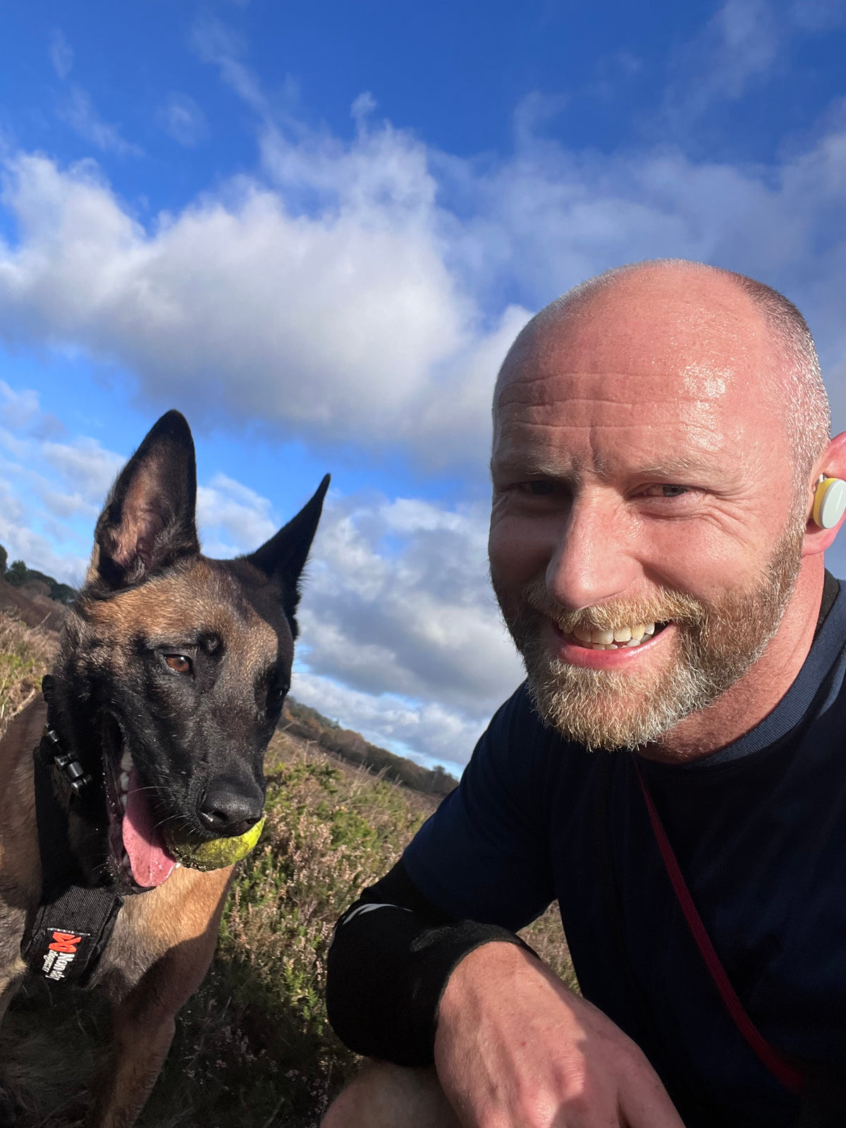 James Hill, founder of Atlantean K9, with his dog